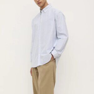 Blue and White Stripe Cotton Oxford Shirt | Pimlico Blue London | US S